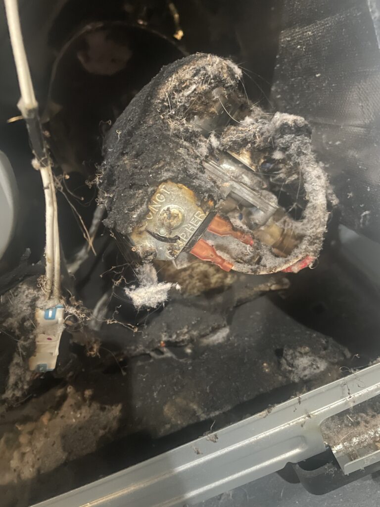 dryer on fire
